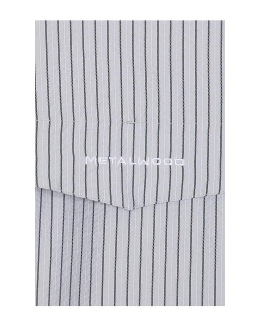 METALWOOD STUDIO White Seersucker Fishing Shirt for men