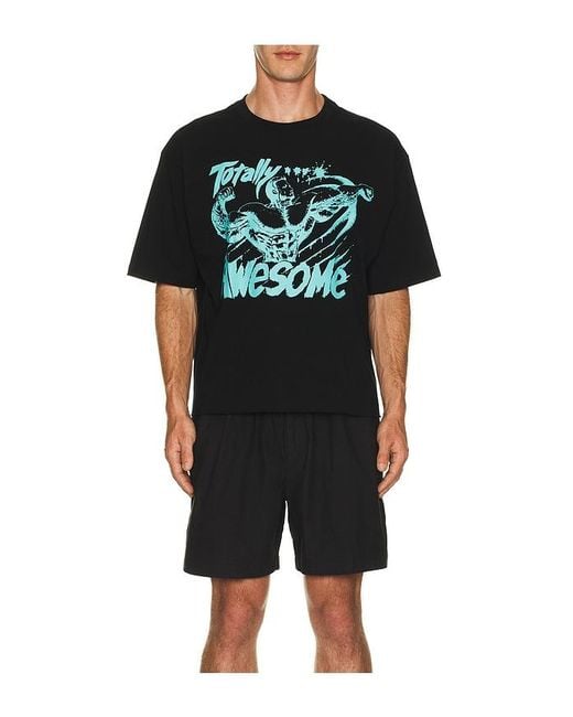Y,IWO Black Totally Awesome Crop Tee for men
