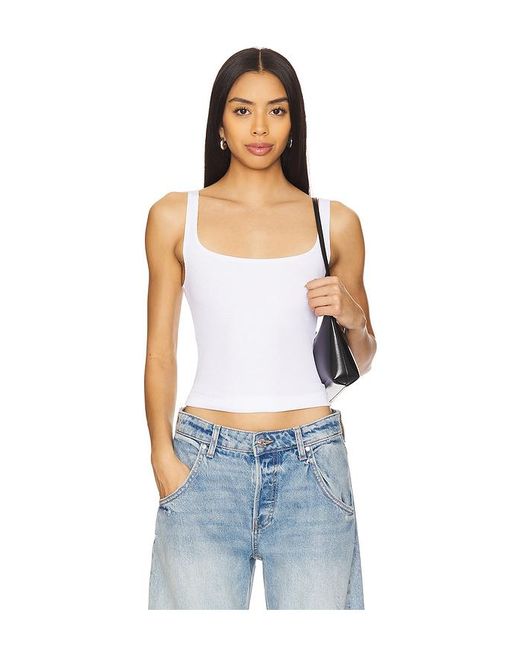 LNA Blue Tanktop Mit Rundem Ausschnitt Und Rippstruktur