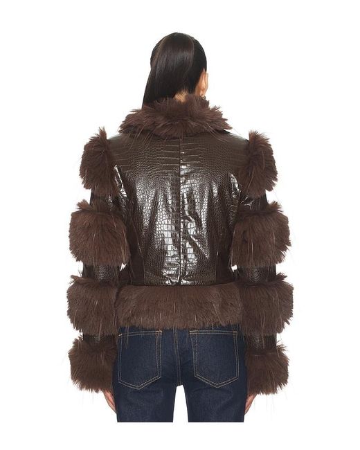 CULTNAKED Brown Faux Fur Caterpillar Coat