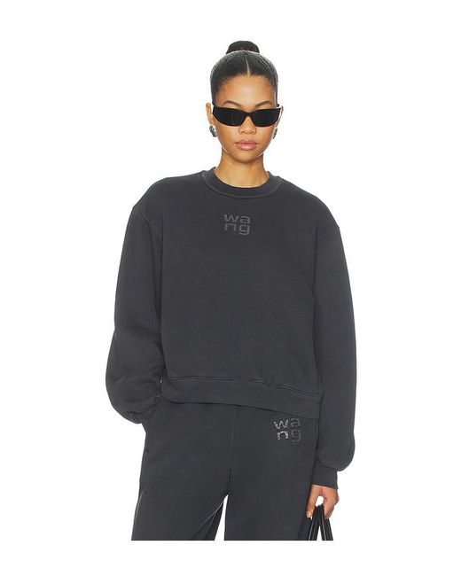 Alexander Wang Black Hotfix Logo Sweatshirt