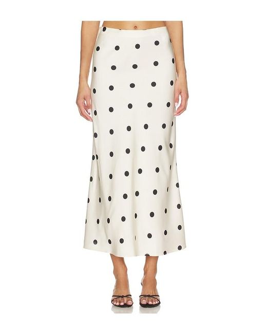 Bardot Natural Pheobe Satin Midi Skirt