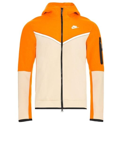 Nike Tech Fleece Hoodie in Orange for Men | Lyst