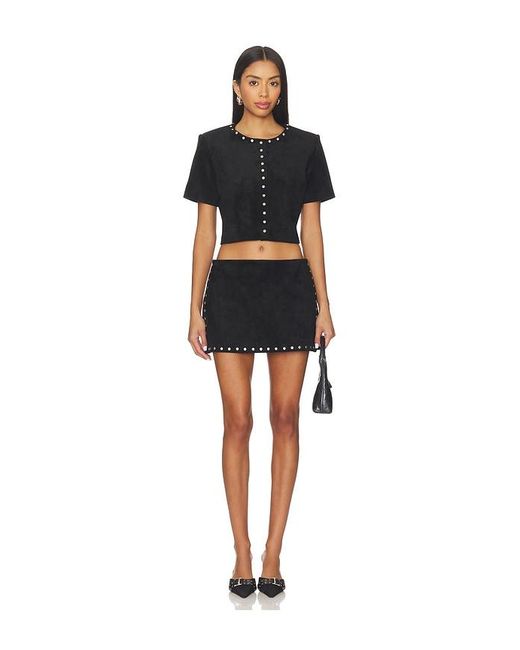 Amanda Uprichard Black Braswell Suede Top