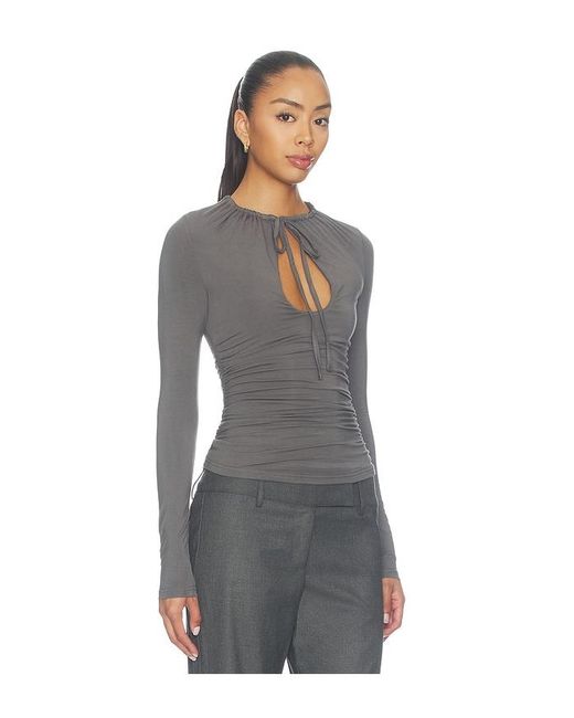 superdown Gray Cendra Open Front Top