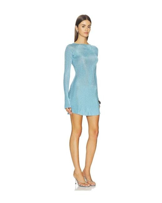 GUIZIO Blue Estelle Backless Mini Dress