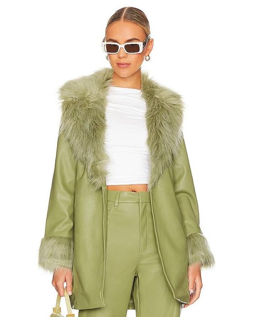 Show Me Your Mumu Green Penny Lane Faux Leather Jacket