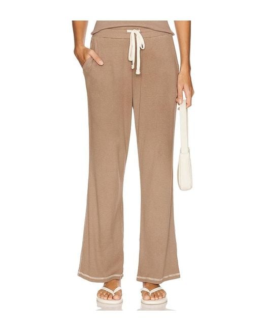 Sundry Natural Rib Lounge Crop Flare
