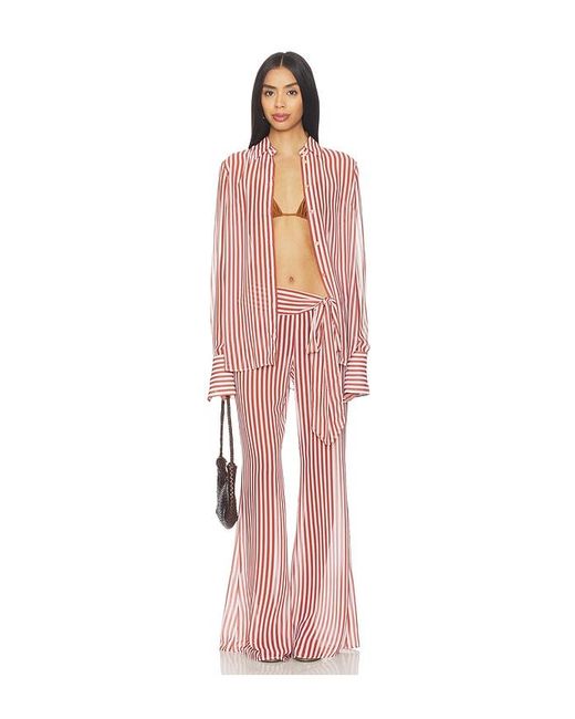 Bananhot Red Bowie Wide Leg Pants