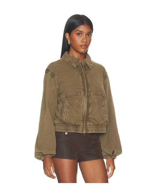 Free People Brown Birdie Washed Jacket