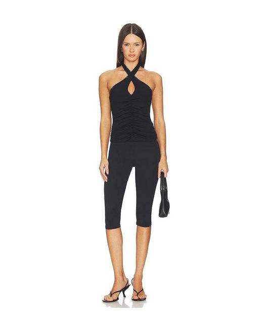 Susana Monaco Blue Cross Front Gathered Top