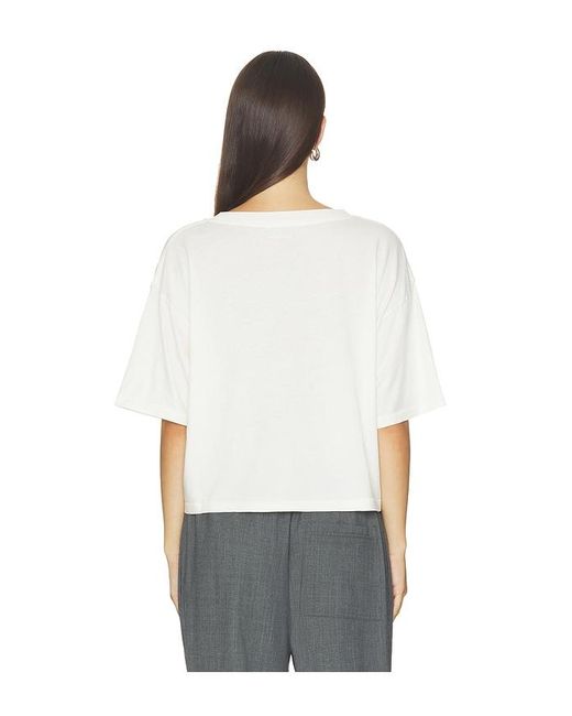 Anine Bing White Johnny Cropped Tee