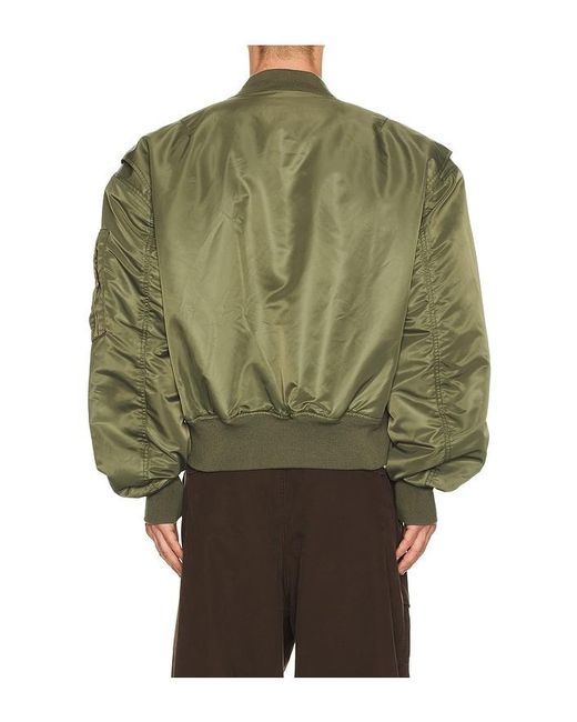Entire studios Green Cropped Broad Bomber for men