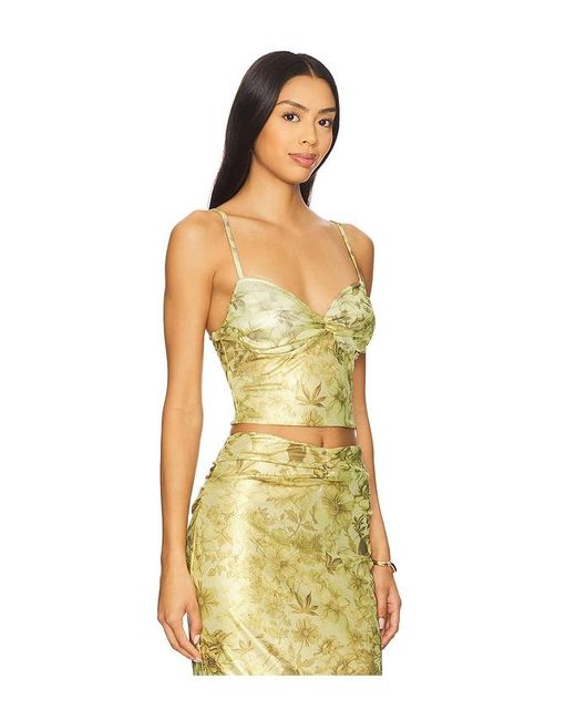 Gcds Yellow Printed Lame Top