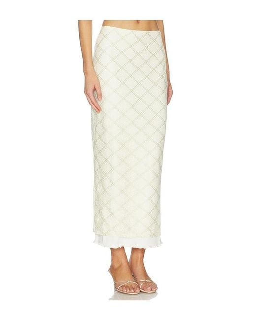 Line & Dot White Norelle Midi Skirt