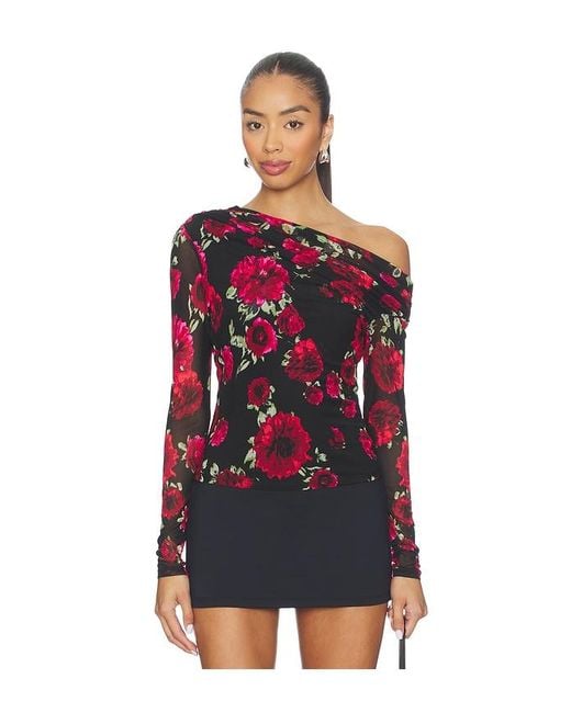 AFRM Red Barry Long Sleeve Top