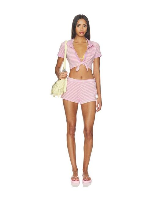 LoveShackFancy Pink Waverlynn Polo