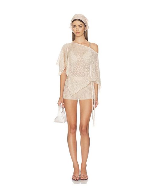 Tiger Mist White Fern Crochet Short