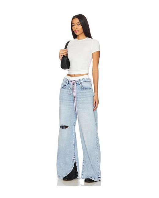ICON DENIM Blue Gracy Wide Leg Jeans