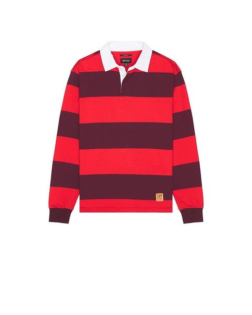 Brixton Red Union Heavy Weight Rugby Polo for men