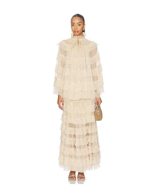 AllSaints Natural Aude Ruffle Skirt