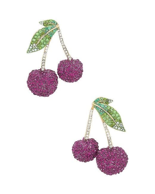 BaubleBar Purple Pave Cherry Drop Earrings