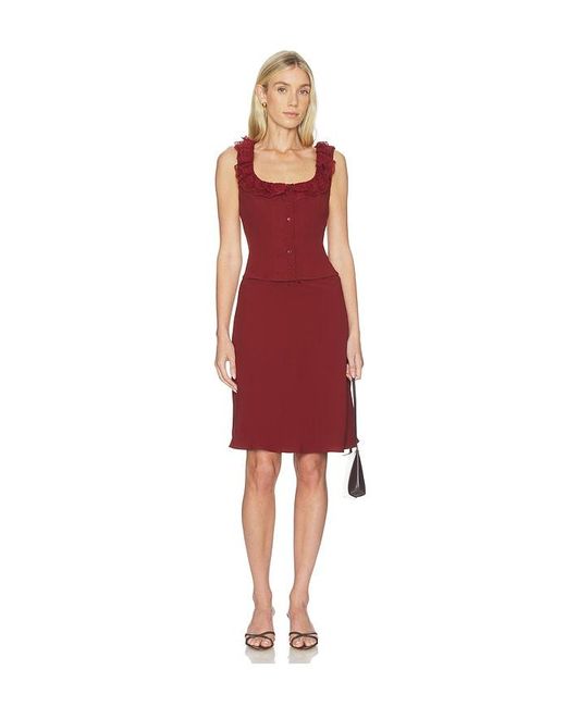 Astr Red Sleeveless Top