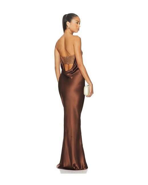 retroféte Brown Graziella Embellished Dress