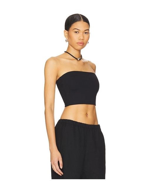 Susana Monaco Black Strapless Crop Top