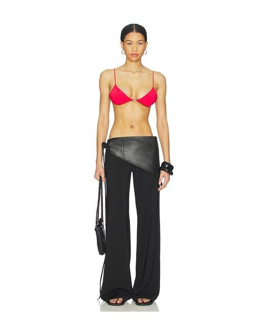 Ziah Black Leather Scarf