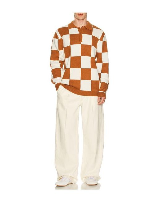Rhythm Orange Rhumba Check Knit Polo for men