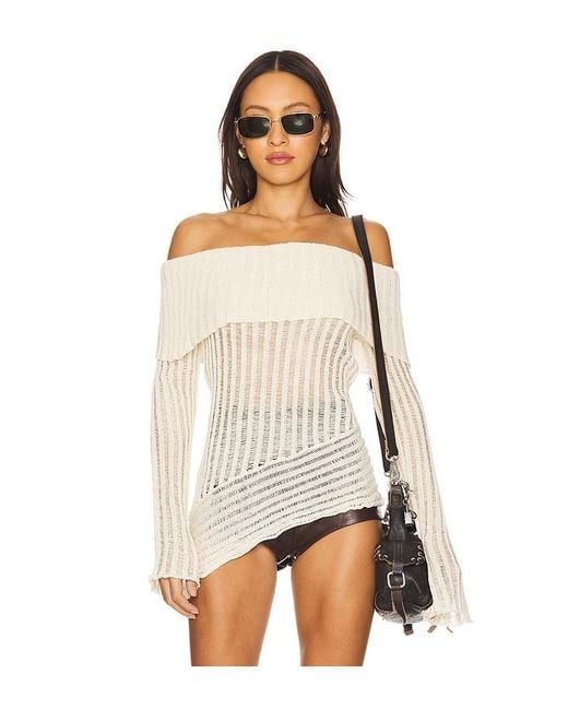PULL TAWNY en Ivory superdown en coloris White