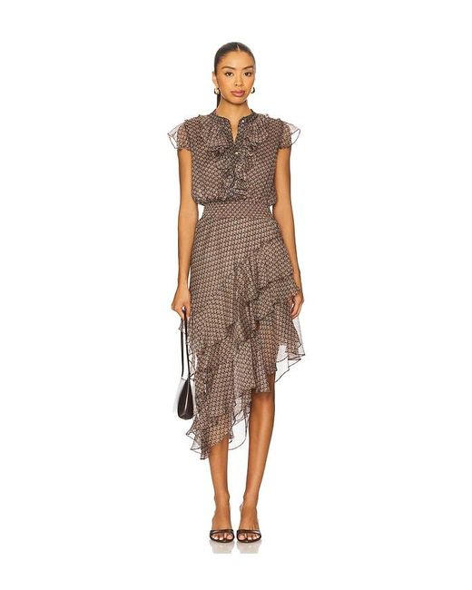 Vestido Ilysa En Color Chocolate Talla (También En S, Xl, Xs) MISA Los Angles de color Natural
