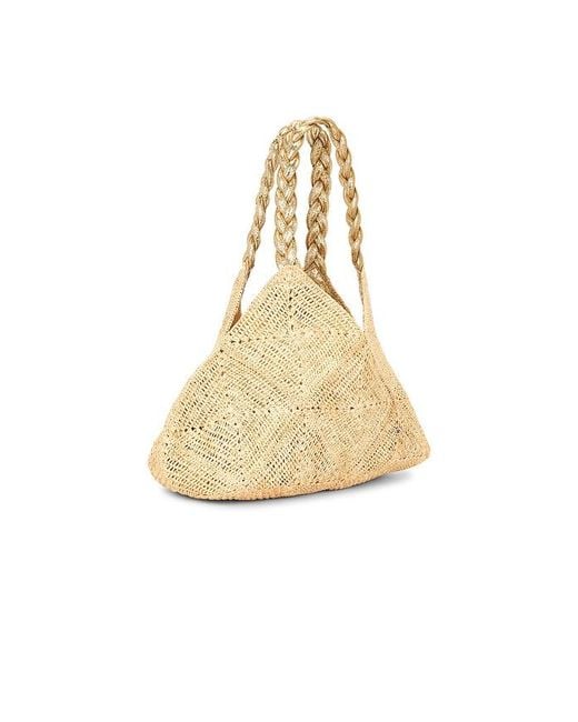 Flora Bella Natural Foggia Crochet Raffia And Leather Tote Bag