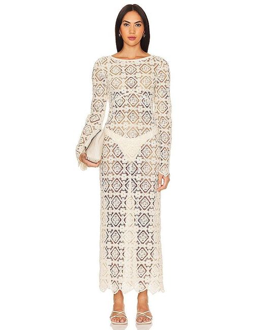 House of Harlow 1960 Natural X Revolve Janis Crochet Maxi Dress