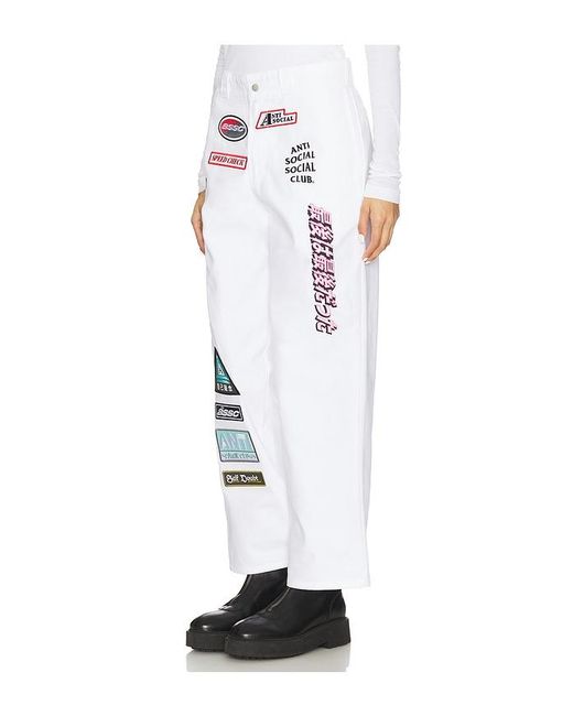 ANTI SOCIAL SOCIAL CLUB White Patched Up Racing Pants for men