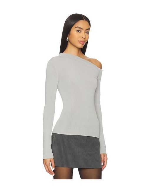 Lovers + Friends Gray Katalina Off The Shoulder Sweater