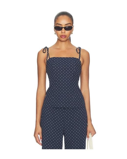 MORE TO COME Blue Chantelle Top
