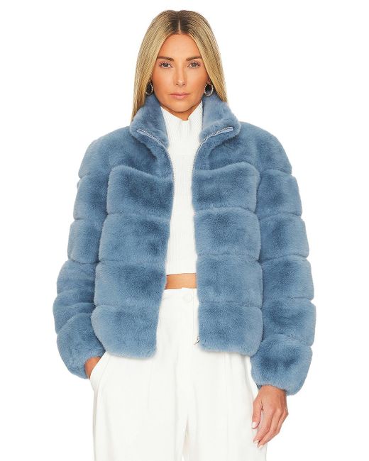 Generation Love Synthetic Jodi Faux Fur Jacket in Denim Blue (Blue) | Lyst