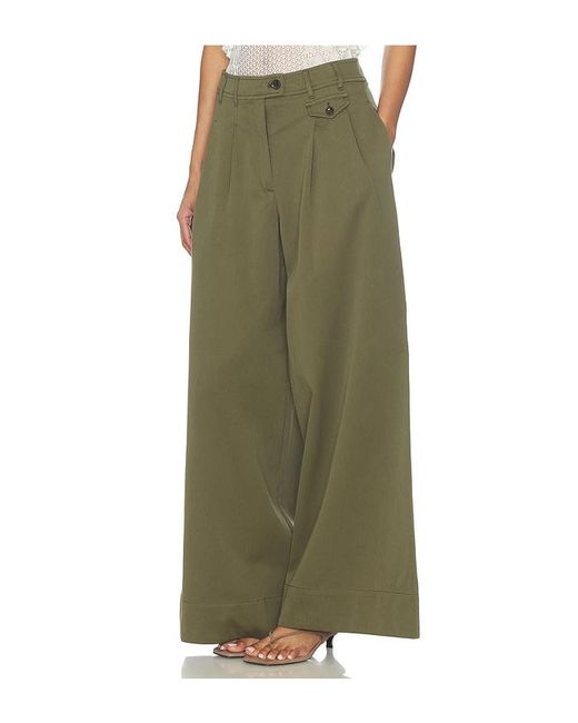 Ulla Johnson Green Motherwell Wide Leg Trouser Pants