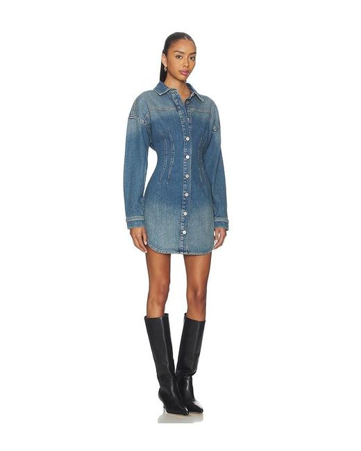 GOOD AMERICAN Blue Shaped Denim Dress