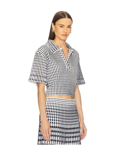 Jonathan Simkhai White Adley Cropped Polo
