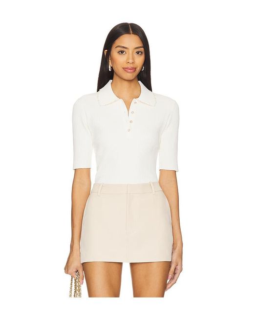 Autumn Cashmere White Polooberteil Aus Strick