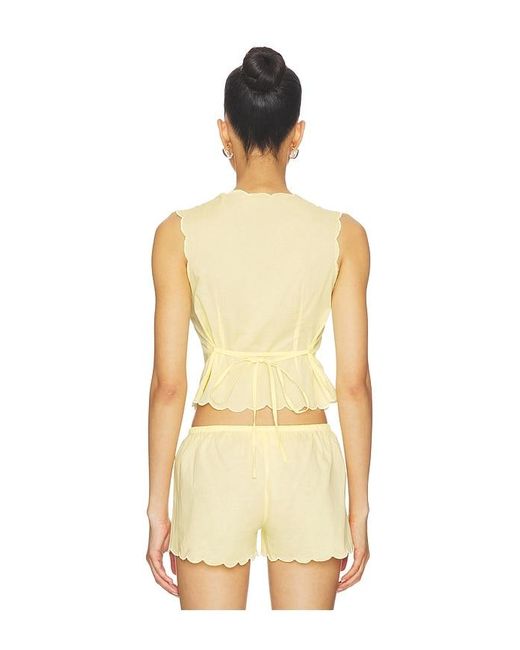 Montce Natural X Elsa Hosk Scalloped Vest Top