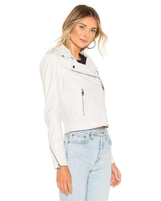 Lamarque White Donna Leather Jacket