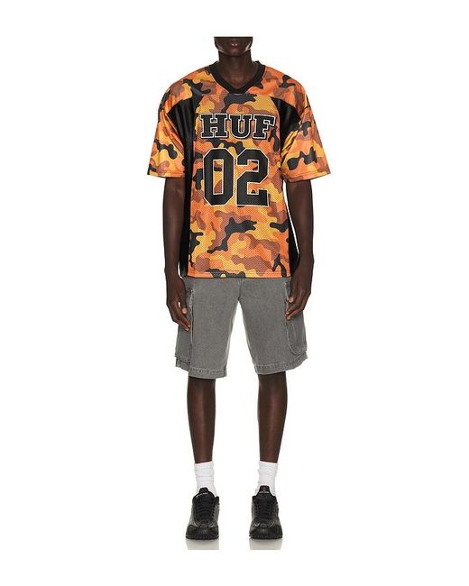 Huf Gray Oval Denim Cargo Short for men