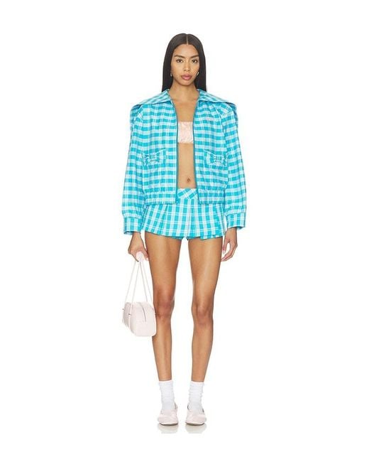 Sandy Liang Blue Farro Jacket