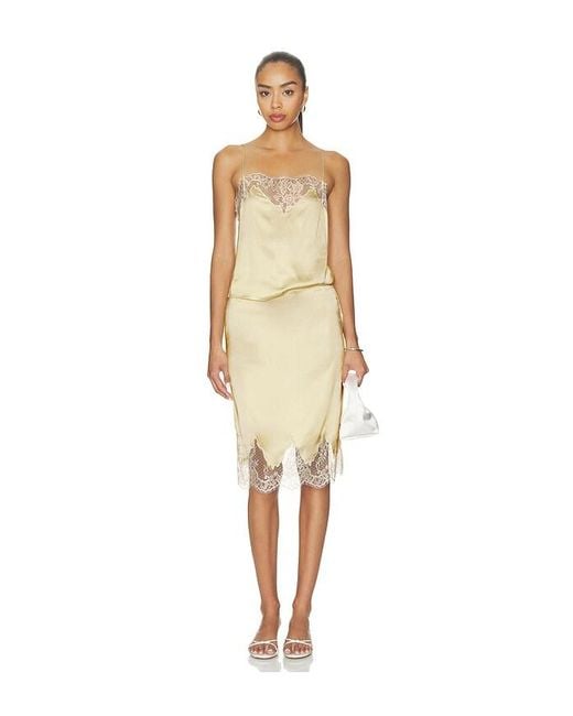 L'academie Yellow 'Academie Geneia Midi Skirt