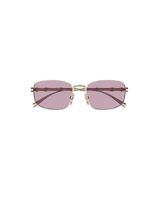 Gucci Pink Rectangular Sunglasses