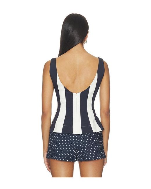 Caroline Constas Blue Brielle Sleeveless Top